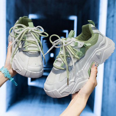 Adidași de damă cu talpă înaltă plată în trei culori