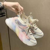 Casual γυναικεία sneakers από πλέγμα και σόλα σιλικόνης