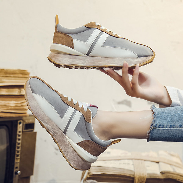 Adidasi moderni de dama din piele ecologica cu sireturi