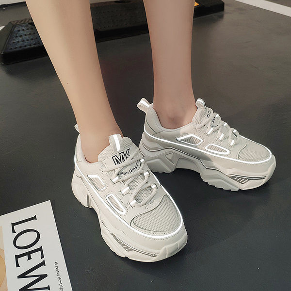 Adidasi moderni de dama cu talpa inalta din piele ecologica