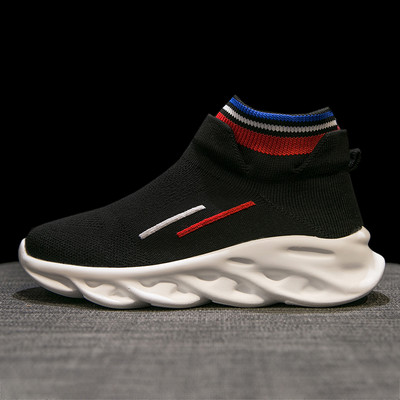 Tenisi dama textile cu talpa inalta