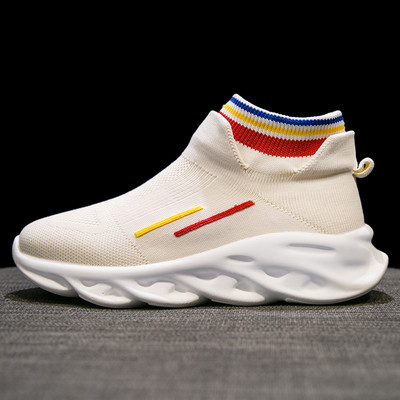 Tenisi dama textile cu talpa inalta