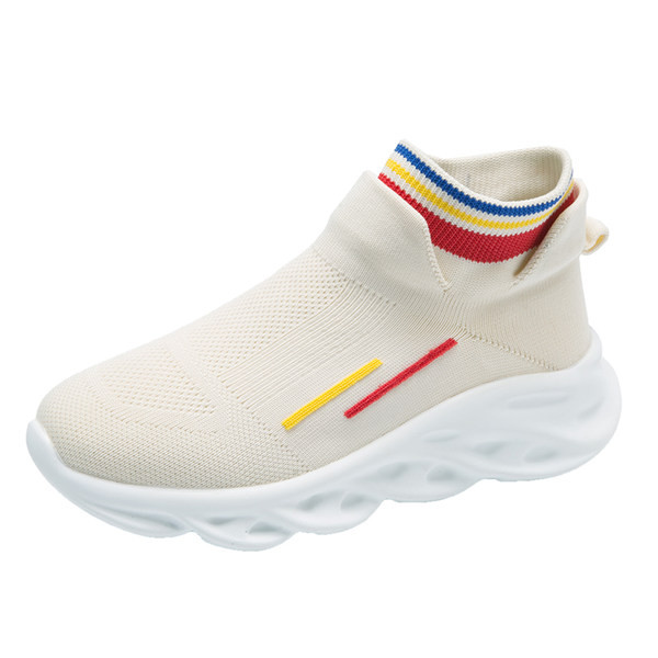 Tenisi dama textile cu talpa inalta