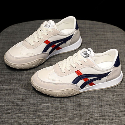 Γυναικεία sneakers με επίπεδη σόλα - διχρωμία