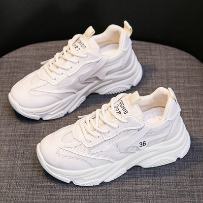 Tenisi cu talpa inalta in doua culori pentru femei