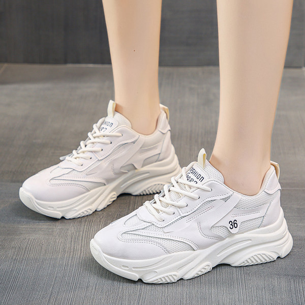 Tenisi cu talpa inalta in doua culori pentru femei