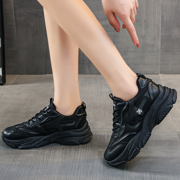 Tenisi cu talpa inalta in doua culori pentru femei