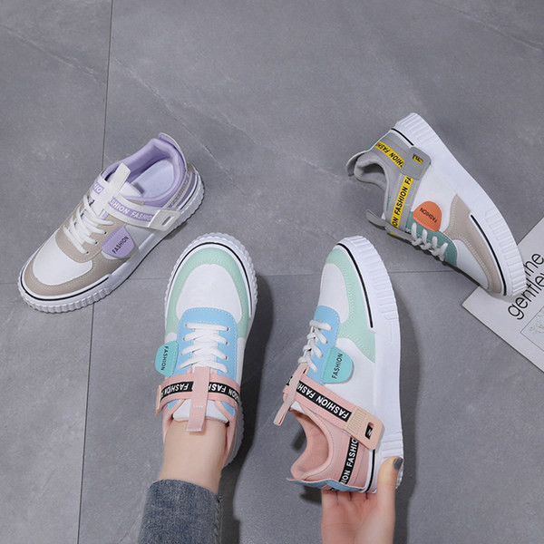 Adidasi moderni de dama colorati cu talpa plata