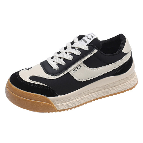 Adidasi de dama cu sireturi in verde, negru si bej