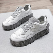 Adidasi de dama cu talpa plate in gri si negru