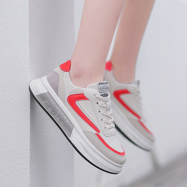 Adidași casual cu talpă plată din piele ecologică pentru femei