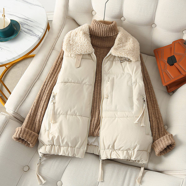 Ženski prsluk s toplom postavom i patentnim zatvaračem