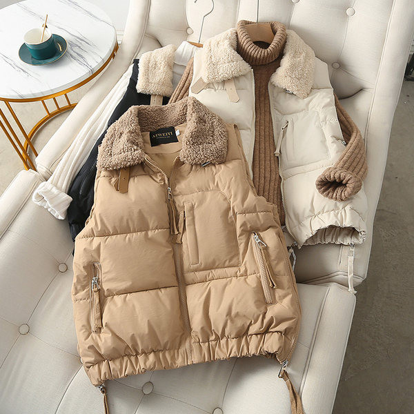 Ženski prsluk s toplom postavom i patentnim zatvaračem