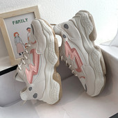 Adidasi de dama cu talpa inalta in doua culori