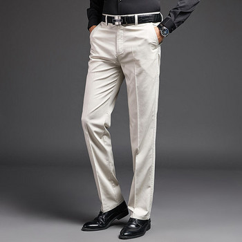Мъжки модерен панталон с джобове - прав модел