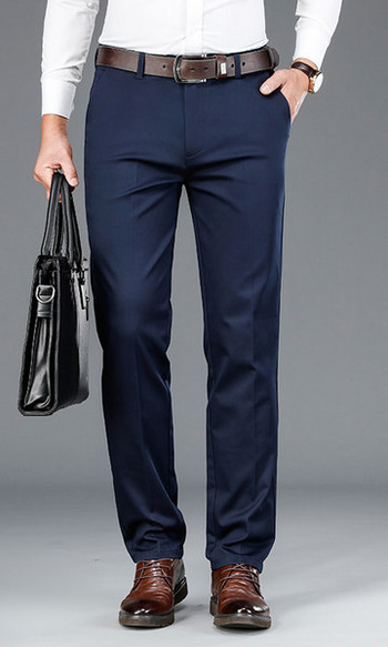 Модерен мъжки панталон с джобове -прав модел