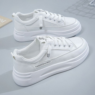 Tenisi cu cravate in alb