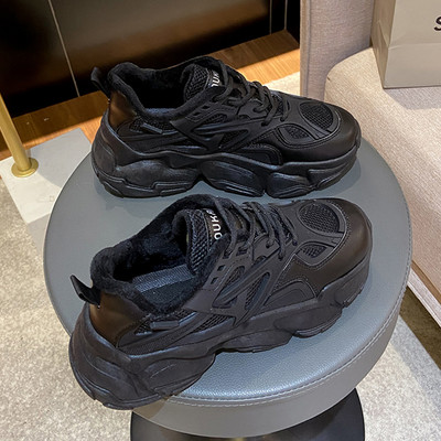 Adidași de damă cu șireturi și căptușeală caldă - trei culori