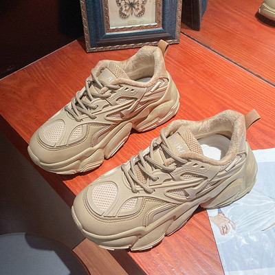 Adidași de damă cu șireturi și căptușeală caldă - trei culori