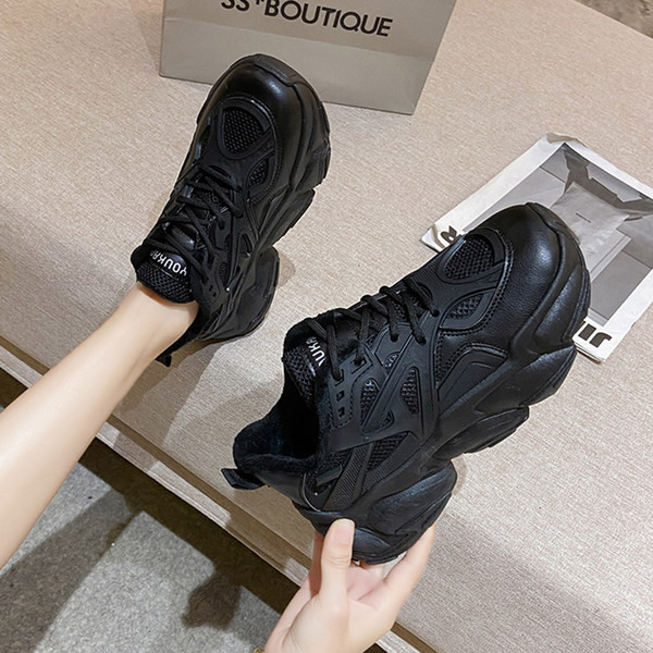 Adidași de damă cu șireturi și căptușeală caldă - trei culori