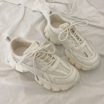 Tenisi dama din piele ecologica model uni in doua culori