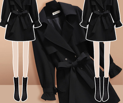 Jachetă de vânt scurtă kaki pentru femei, primăvară și toamnă 2021, noua jachetă cu temperament de înaltă calitate, de lungime medie