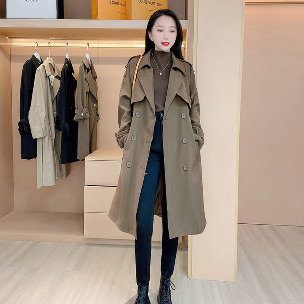 Palton lung de dama model nou cu nasturi maro si negru