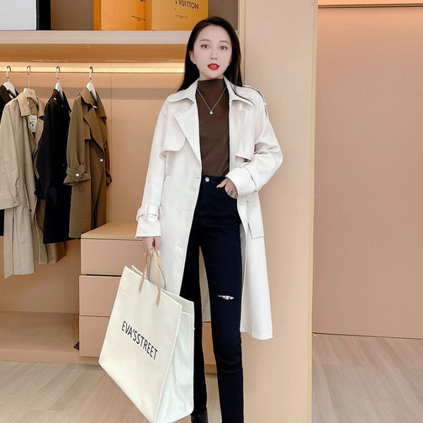 Palton lung de dama model nou cu nasturi maro si negru