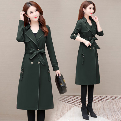 Palton lung de dama cu centura si nasturi in trei culori