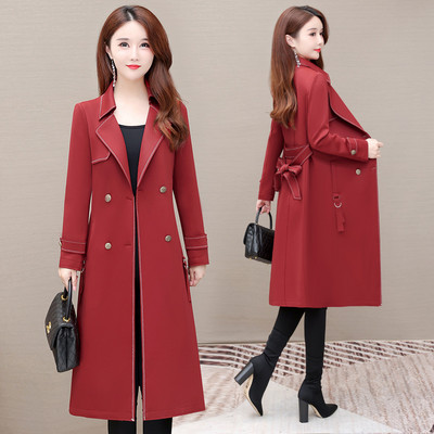 Palton lung de dama cu centura si nasturi in trei culori