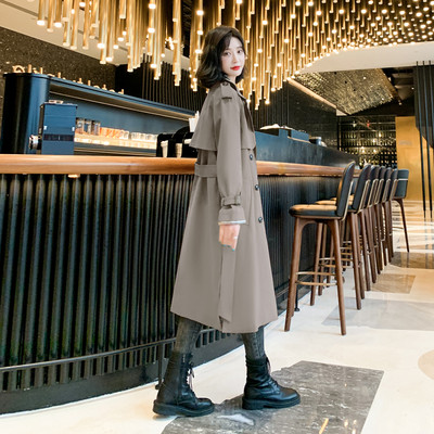 Actual palton lung de dama cu centura si nasturi model slim