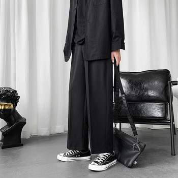 Мъжки панталон с джобове - прав модел в сив и черен цвят