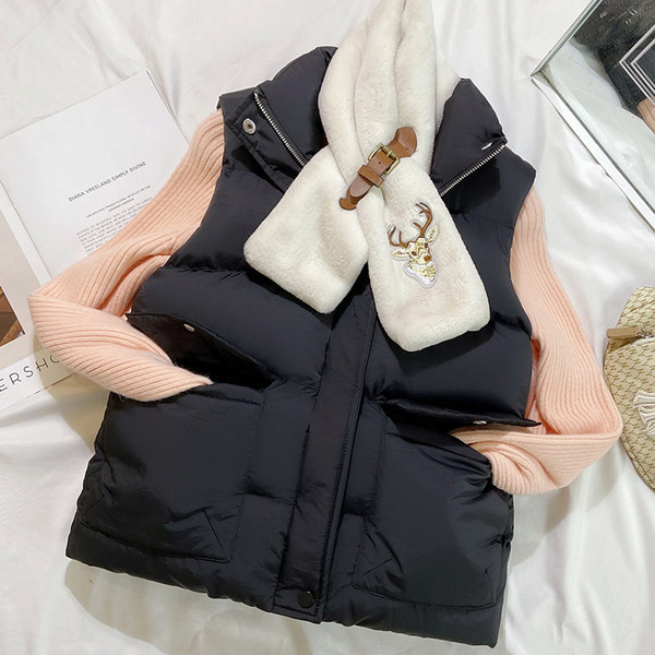 Vestă de zi cu zi largă, cu buzunare și fermoar