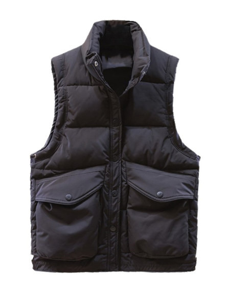 Vesta lata de dama cu buzunare si guler inalt