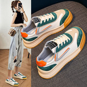 Γυναικεία sneakers με κορδόνια σε πράσινο και καφέ χρώμα