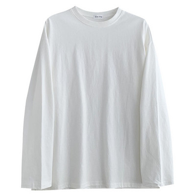 Bluză casual cu decolteu rotund și mâneci lungi