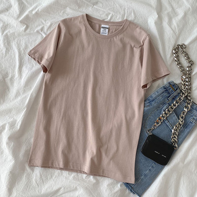 Tricou din bumbac de culoare uni pentru femei - culori diferite