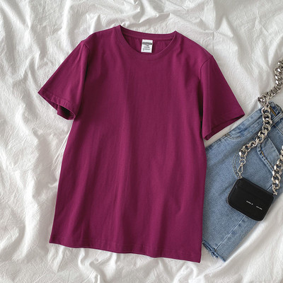 Tricou din bumbac de culoare uni pentru femei - culori diferite