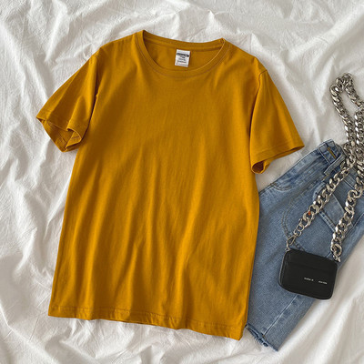 Tricou din bumbac de culoare uni pentru femei - culori diferite