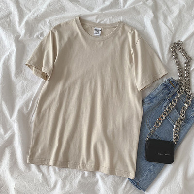 Tricou din bumbac de culoare uni pentru femei - culori diferite