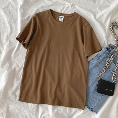 Tricou din bumbac de culoare uni pentru femei - culori diferite