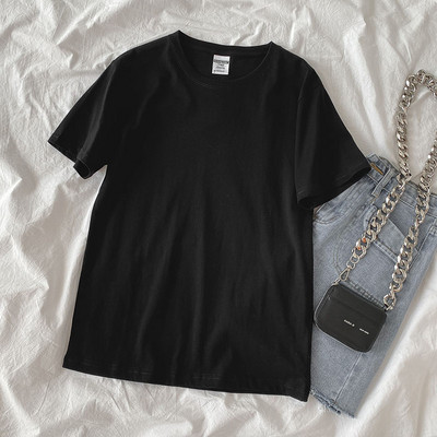 Tricou din bumbac de culoare uni pentru femei - culori diferite