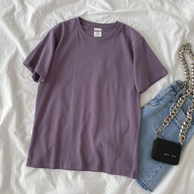 Tricou din bumbac de culoare uni pentru femei - culori diferite