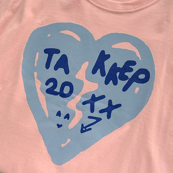 Casual T-shirt με κοντό μανίκι και στάμπα για γυναίκες