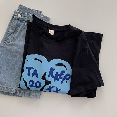 Tricou casual cu maneci scurte si imprimeu pentru femei