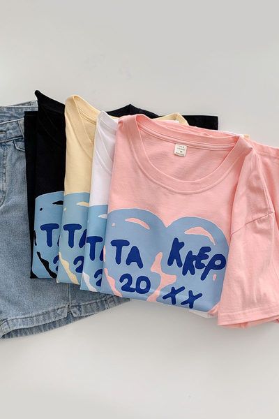 Tricou casual cu maneci scurte si imprimeu pentru femei