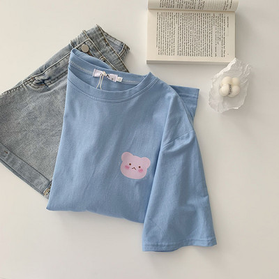 Tricou dama cu aplicare in doua culori