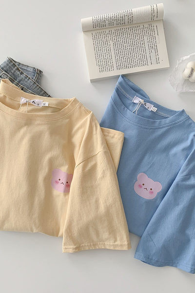 Tricou dama cu aplicare in doua culori