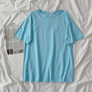 Tricou uni de damă cu decolteu rotund și mâneci scurte