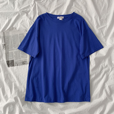 Tricou uni de damă cu decolteu rotund și mâneci scurte